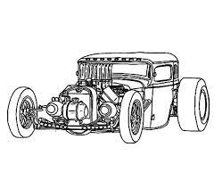 Easy car coloring of plymouth satellite, sport fury, superbird and road runner. Naked Hood Hot Rod Cars Coloring Pages Kids Play Color