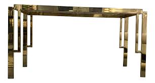 Mid Century Modern Gold Chrome Glass Console Table On Chairish Com Glass Console Table Console Table Mid Century Modern