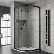 Check out high quality bathroom products from jaquar to remodel with excellent and novel bathroom designs for home. Jaquar Black Shower Enclosure Clear Glass Quadrant Buy Online At Bathroom City