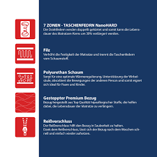 Taschenfederkern matratzen bieten die beste luftzirkulation, da die luft zwischen den federn bei jeder bewegung zirkuliert. Matratze 80x200 Taschenfederkern Kokos 9 Zonen H3 H4 Amor Hr Schaum Hohe 19cm