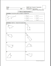 In a right triangle, a 2 + b 2 = c 2 , where a and activity graphing cube root functions class 10 bio table of cosinus. Name Unit 8 Right Triangles Trigonometry Date Chegg Com