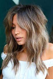 Keep your layers minimal to maintain a fuller look and feel. Balayage With Fringe