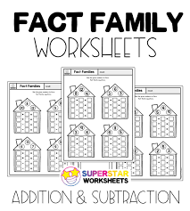 Free Fact Family Worksheets For Addition And Subtraction Equations Free Math Worksheets From In 2020 Fact Family Worksheet Family Worksheet Math Fact Worksheets