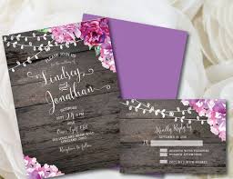 Purple Wedding Invitation Rustic Wedding Invitation Printable Wedding I Purple Wedding Invitations Wedding Invitations Rustic Rustic Wedding Guest Book Table