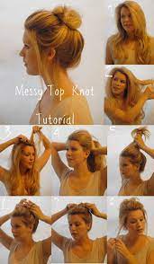 Messy Top Knot Tutorial Jpg 934 1 600 Pixels Hair Styles Long Thick Hair Thick Hair Styles