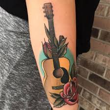 Guitar Roses Tattoo Http Tattootodesign Com Guitar Roses Tattoo Tattoo Tattooed Tattoos Tattoos For Guys Full Sleeve Tattoos Music Tattoos