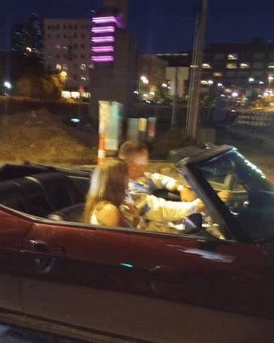 Our favorite Travis Kelce catch yesterday: this cell phone shot of the  tight end in his Chevelle convertible, with a certain pop star in the  passenger seat. 🎤 ⁣ ⁣⁣ ⁣⁣ 📸 : @
