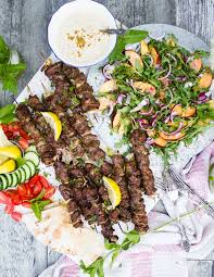 Add the onion, garlic, salt, pepper. Grilled Lamb Skewers Bbq Party Two Purple Figs
