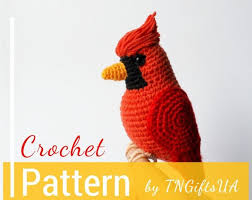 Birds That Start With Red Crochet Cardinal Bird Pattern Tutorial Pdf Red Realistic Bird Flexible Paws Amigurumi Toy Stuffed Ani Crochet Parrot Bird Patterns Diy Christmas Tree Ornaments