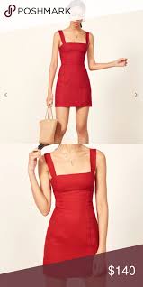 Nwt Reformation Brigitte Mini Linen Red Dress Sz 4 Red Dress Clothes Design Mini Dress