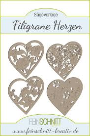 Laubsagevorlage Filigrane Herzen 4er Set Feinschnittkreativ In 2020 Vorlagen Kreativ Florales Motiv