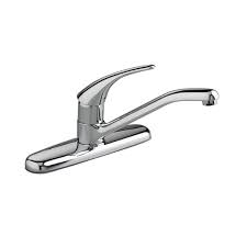 The rubber cup creates a seal which prevents the water from flowing through (and out of) the faucet unless the faucet handle is used to position the control ball or cartridge. American Standard 8410ssf Stainless Steel Cadet Single Handle Kitchen Faucet Centerset With Metal Lever Handles 2 2 Gpm And Ceramic Cartridge Faucetdirect Com