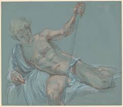 Van der sman, gert jan, 'caravaggio. Paul Cadmus Study For David And Goliath Study For Jon After Caravaggio Drawings Online The Morgan Library Museum