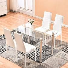 A dinette set typically consists of a table and matching chairs, grouped together as a set. Dining Table With Chairs 4homart 5 Pcs Glass Dining Kitchen Table Set Modern Tempered Glass Dining Table Chairs Dining Table In Kitchen Kitchen Table Settings