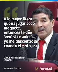 Casi se desató un "moquete" en el Congreso?🧐 ▪️Según el senador Carlos  Núñez Agüero, casi llegó a los golpes con el ministro del Interior, Enrique  Riera. 🗣️"A lo mejor el mismo presidente