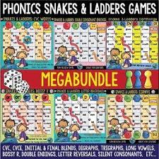 Educational Snakes And Ladders Game Is A Great Review Activity My Students Really Like These Games These Game Are Perfec Phonics Centers Phonics Phonics Games