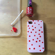 4 placing items under a clear case. Diy Spotty Phone Case Bronterose101