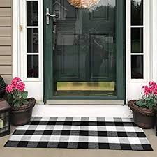 Black And White Plaid Outdoor Rug Pin On Porch Mats