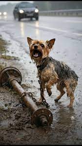 Barely able to stand, the frail dog was found with a heavy collar locked around her neck, chained to a forgotten car axle 😭... 👉 Read the full story in below ⬇️ |