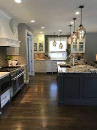 White Cabinets Granite Island Dark Wood Floor Gray Glazed Island Kitchen Island Pendant Light Grey Kitchen Island Gorgeous White Kitchen Wood Floor Kitchen