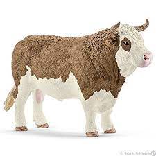 Schleich North America Fleckvieh Bull Toy Figure Hand Painted Highly Detailed Made Of High Quality Plastic Farm Animal Toys Animal Figures Schleich