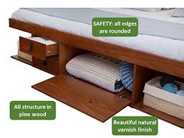 Memomad bali storage platform bed with drawers (king size off white). Memomad Bali Storage Platform Bed With Drawers King Size Caramel Beachfront Decor
