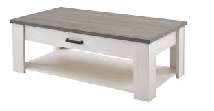 Table Basse Contemporaine Rectangulaire Coloris Blanc Marron Rubio Tables Basses Colonnes Soldes Salon Promos Couchtische Tisch Couchtisch Modern