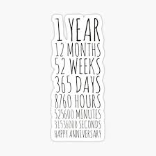 88.) an anniversary milestone is a good time to recognize the blessings of the past, the promises of the future, and the joys of today. 1 Year Anniversary Stickers Redbubble