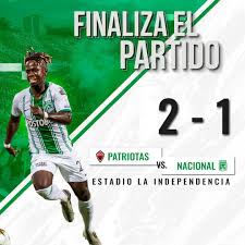 The soccer teams atletico nacional medellin and patriotas fc played 22 games up to today. Nacional No Mejora Y Ahora Perdio Con El Colero Patriotas