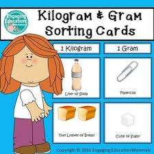 Kilogram And Gram Sorting Cards Education Teaching