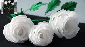 This works well for accent displays, flowers on the corners or across the top. Flowers Making How To Make Rose Tissue Paper Crepe Paper Flower Making Julia Diy Youtube