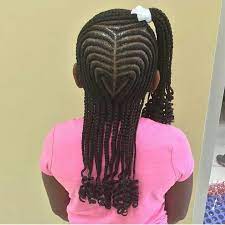 Cute Heart Design Cornrows Blackgirlswithnaturalhair Kid Braid Styles Braid Styles For Girls Black Kids Hairstyles