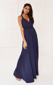 Exclusive Alexis Navy Multi Way Maxi Bridesmaid Dress Revie London Silkfred Bridesmaid Dresses Boho Bridesmaid Dresses London Maxi Bridesmaid Dresses