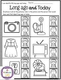 Life Long Ago And Today Activities And Sorting Worksheets Social Studies Worksheets Preschool Social Studies Kindergarten Social Studies