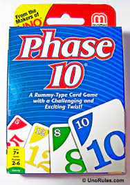 Phase 10 is a card game created in 1982 by kenneth johnson and sold by mattel, which purchased the rights from fundex games in 2010. The Complete Rules For Phase 10 Card Game