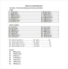 15 Word Metric Conversion Chart Templates Free Download