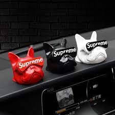 supreme 車用品 芳香剤 ブルドッグ シュプリーム 車内 装飾品 芳香剤 カバー 車載グッズ ブランド レッド ブラック ホワイト ブルドッグ 車載 レッド