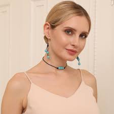 Turquoise and Brown Choker Necklace