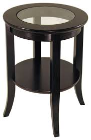 Winsome wood genoa coffee glass top table espresso finish com. Winsome Genoa Espresso Wood Dark Brown End Table With Glass Top Transitional Side Tables And End Tables By Ami Ventures Inc Houzz
