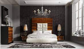 It includes two nightstands and one bed, all made from a blend of solid and engineered wood in a neutral hue. High Class Leather High End Bedroom Furniture Sets In Walnut El Paso Texas Franco Kl 101