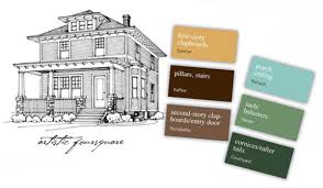 A deep grey is the main finish for the exterior paneling with an accent of medium grey for the. Exterior Color Schemes Design For The Arts Crafts House Arts Crafts Homes Online