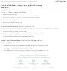 Click the buttons to print each worksheet and associated answer match each literary term with its correct definition. Quiz Worksheet Analyzing The Use Of Literary Elements Study Com