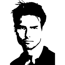 Black And White Celebrity Black And White Vector Portraits Actor Tom Cruise Vector Portrait Vector Portrait Tom Cruise Silhouette Art