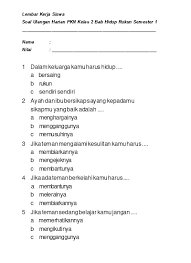 You can do the exercises online or download the worksheet as pdf. Soal Uh Pai Kelas 1 Bab Rukun Iman