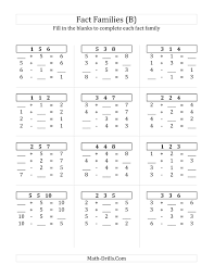 Addition And Subtraction Relationships With Sums To 10 B Math Worksheet Freemath Suma Y Resta Educacion Escuela