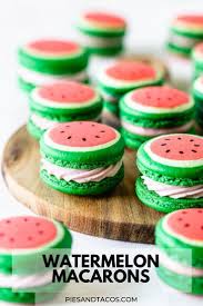 Watermelon Macarons Recipe Macaron Recipe Macarons Unique Recipes