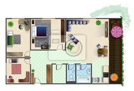 Hier bekommt ihr rund um die uhr news aus deutschland und der welt · impressum: Architektur Plan Mit Mobeln In Draufsicht Auf 4 Zimmer Wohnung Leinwandbilder Bilder Lagerraum Privies Appartment Myloview De