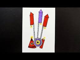 Diwali Drawing For Kids How To Draw Diwali Crackers Drawing Diwali Celebration Drawing Youtube Diwali Drawing Drawing For Kids Diwali Crackers