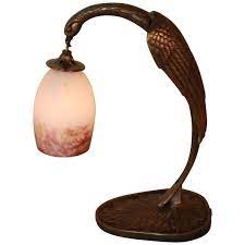 Art Deco Phoenix Bronze Table Lamps