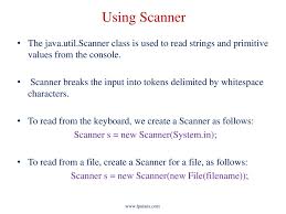 Default pattern delimiter is whitespace. Programming In Java Files And I O Streams Ppt Download